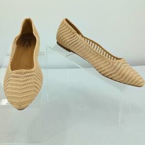 Seychelles Flats Womens 8.5 W Pointed Toe Tan Coastal Boho Cottagecore Woven